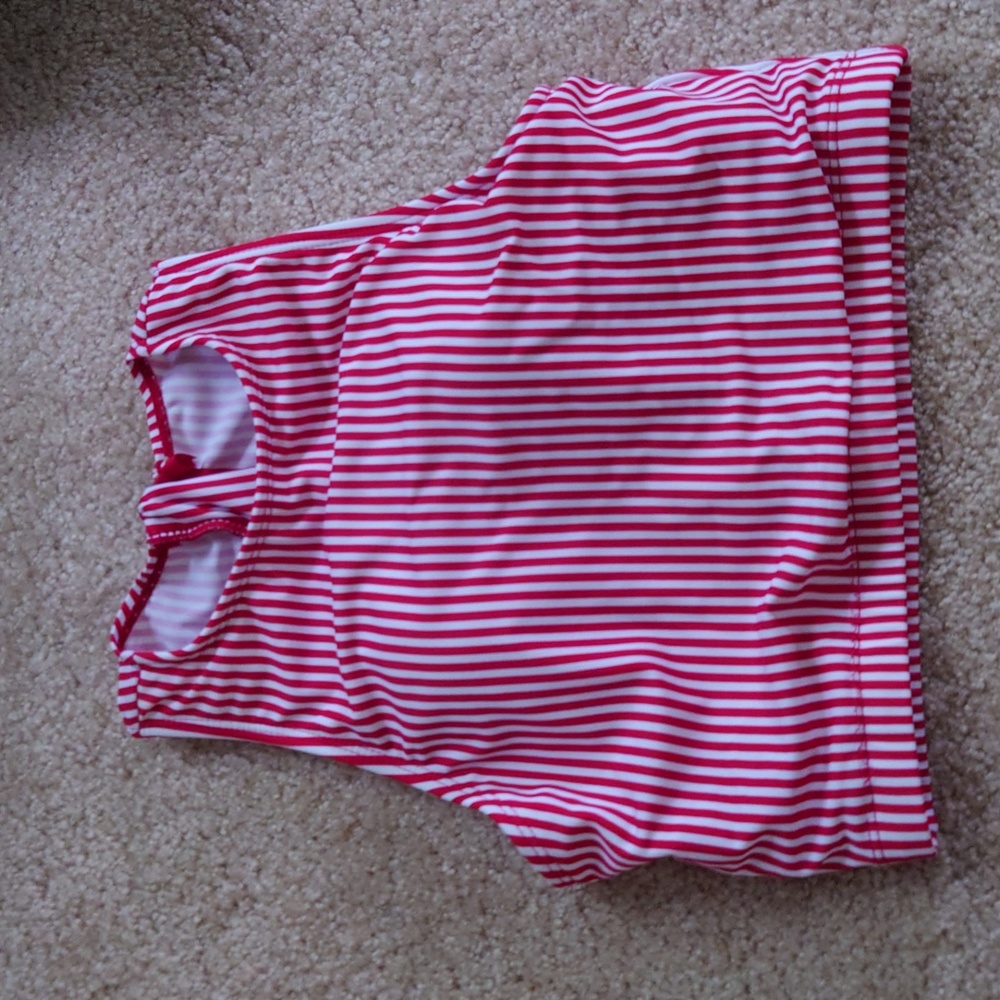 NWOT Size S Coral Reef Swim Red and White bikini top